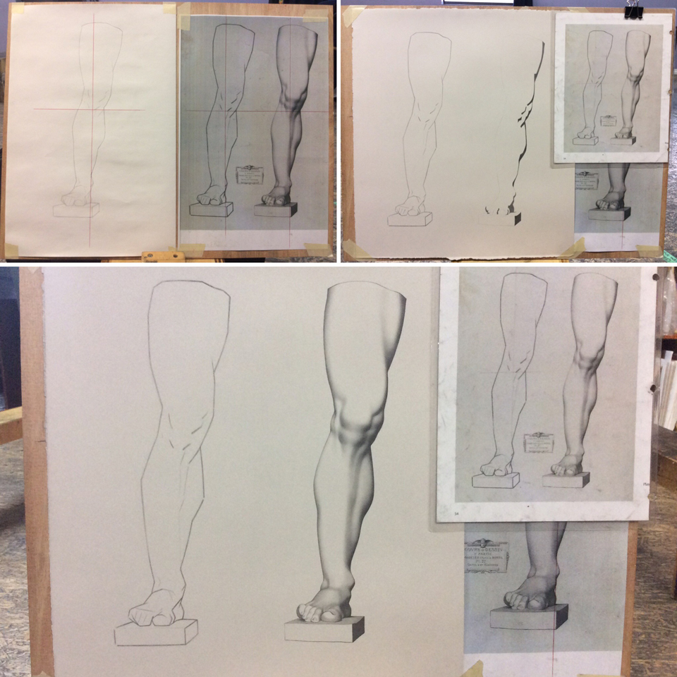 Leg construct and silhouette - process work